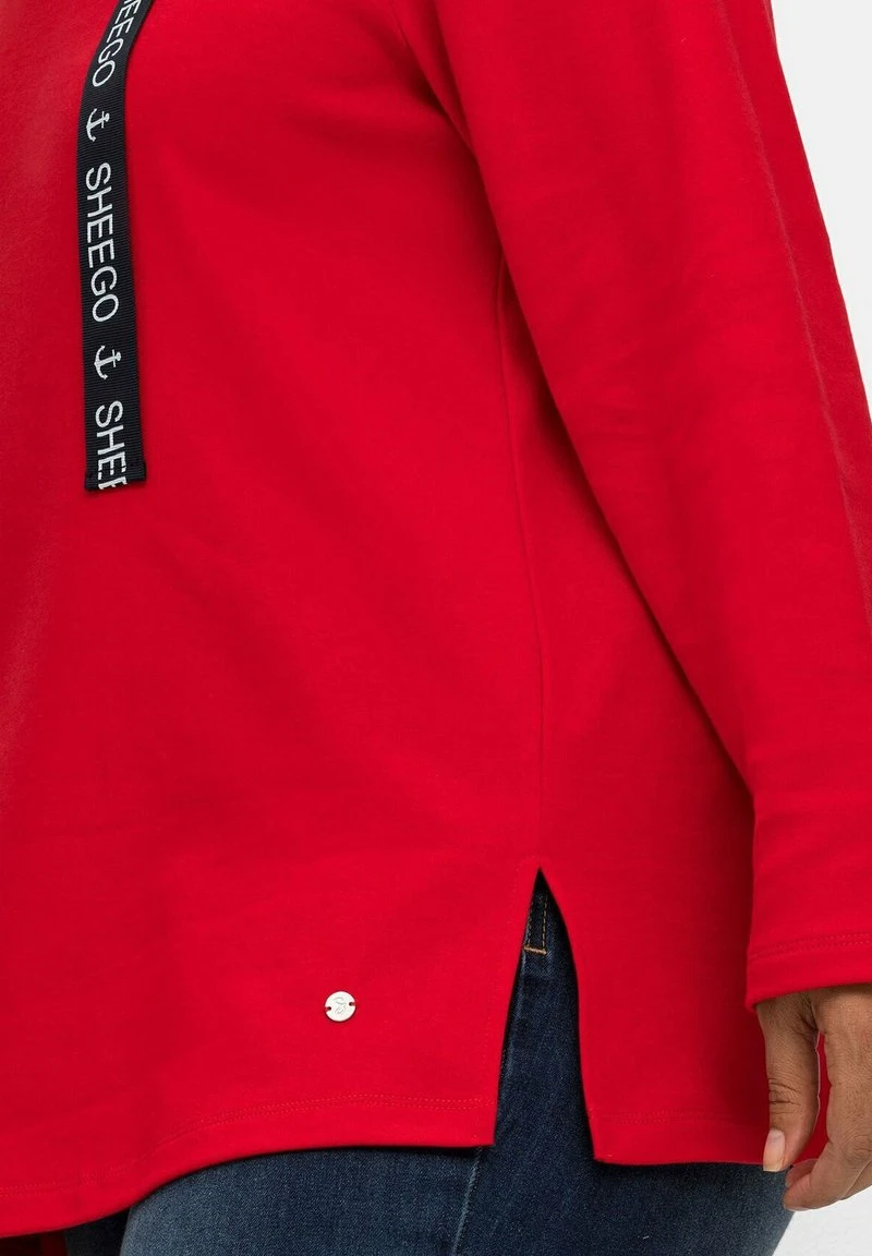 Sheego Kapuzenpullover - Mohnrot 6 Sheego Kapuzenpullover - Mohnrot – Bild 4