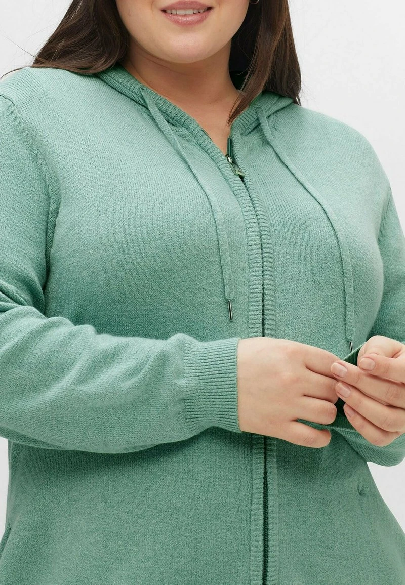 Sheego Strickjacke - Salbeigrün Meliert 6 Sheego Strickjacke - Salbeigrün Meliert – Bild 4