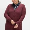 Sheego Strickjacke - Weinrot Meliert -Sheego d980bf48d26741c8b9992d3f1383b20b