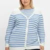 Sheego Strickjacke - Mittelblau Offwhite -Sheego db9caac7a0ff4e40a303288b291562e9