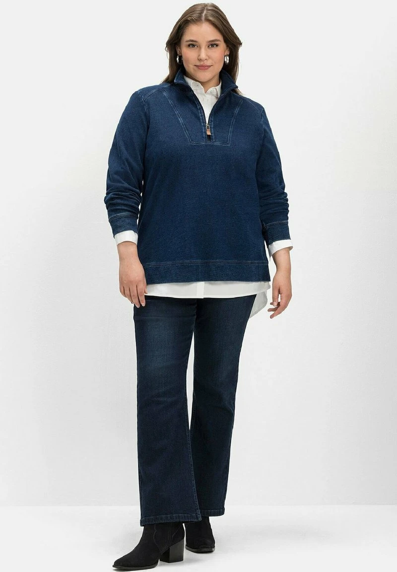 Sheego Jeans Bootcut - Dark Blue Used Denim 4 Sheego Jeans Bootcut - Dark Blue Used Denim – Bild 2