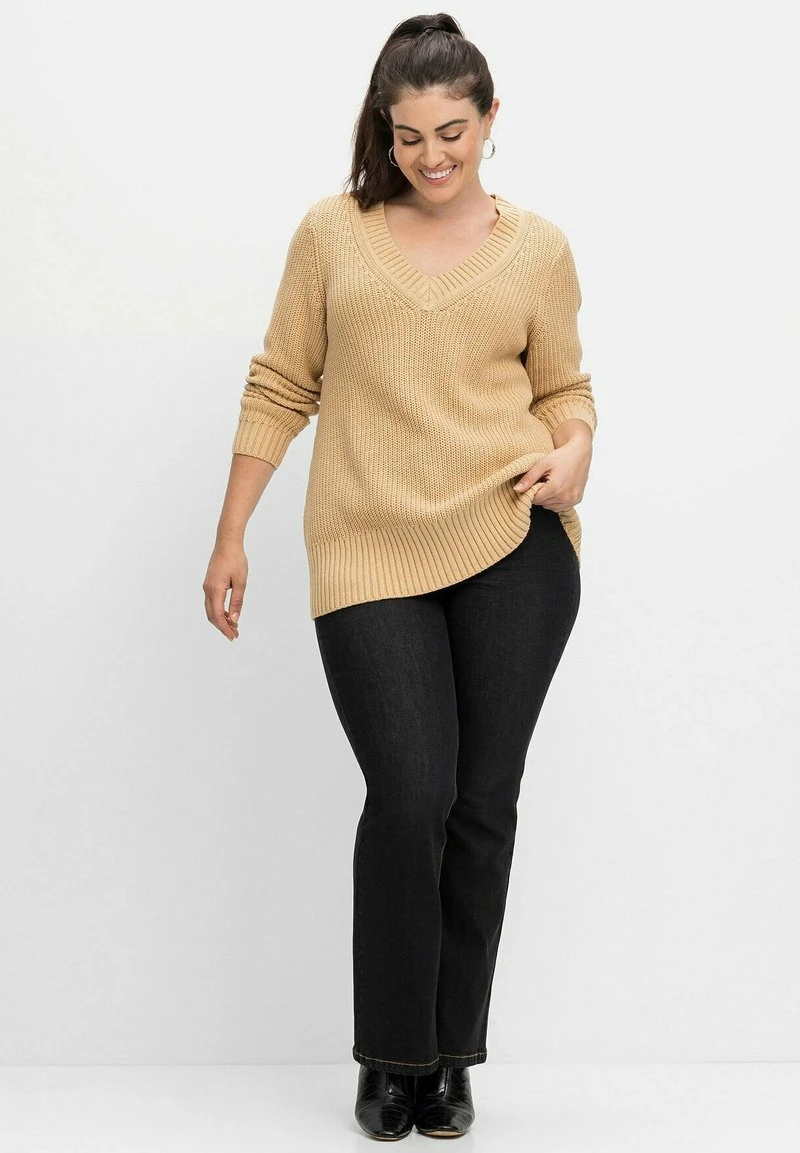 Sheego Strickpullover - Beigefarben Meliert 4 Sheego Strickpullover - Beigefarben Meliert – Bild 2