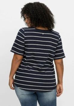 Sheego T-Shirt Print - Nachtblau Weiß -Sheego dee5e13ba304482aa9aa838a33e32a3b