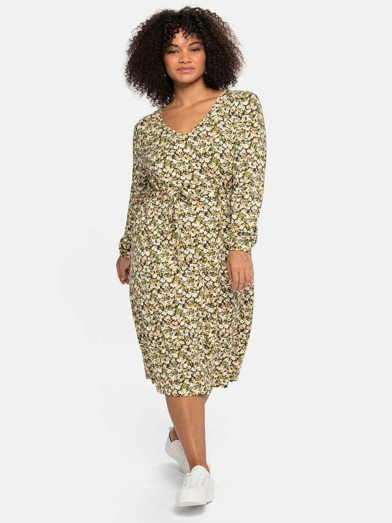 Sheego Jerseykleid - Dunkeloliv Bedruckt 3 Sheego Jerseykleid - Dunkeloliv Bedruckt