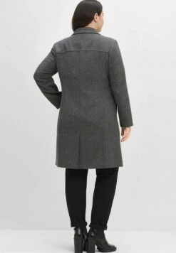 Sheego Klassischer Mantel - Black/ White 10 Sheego Klassischer Mantel - Black/ White -Sheego e45ef8e647a24c088c4644e0fd784fad