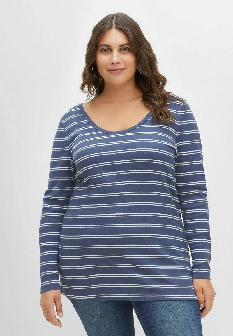 Sheego Langarmshirt - Indigo Weiß 3 Sheego Langarmshirt - Indigo Weiß