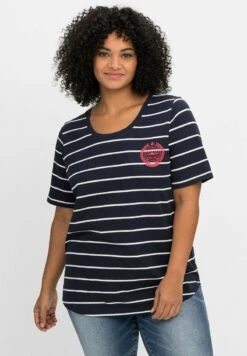 Sheego T-Shirt Print - Nachtblau Weiß -Sheego e66b98543110489fa27f871ca2b17a90 1