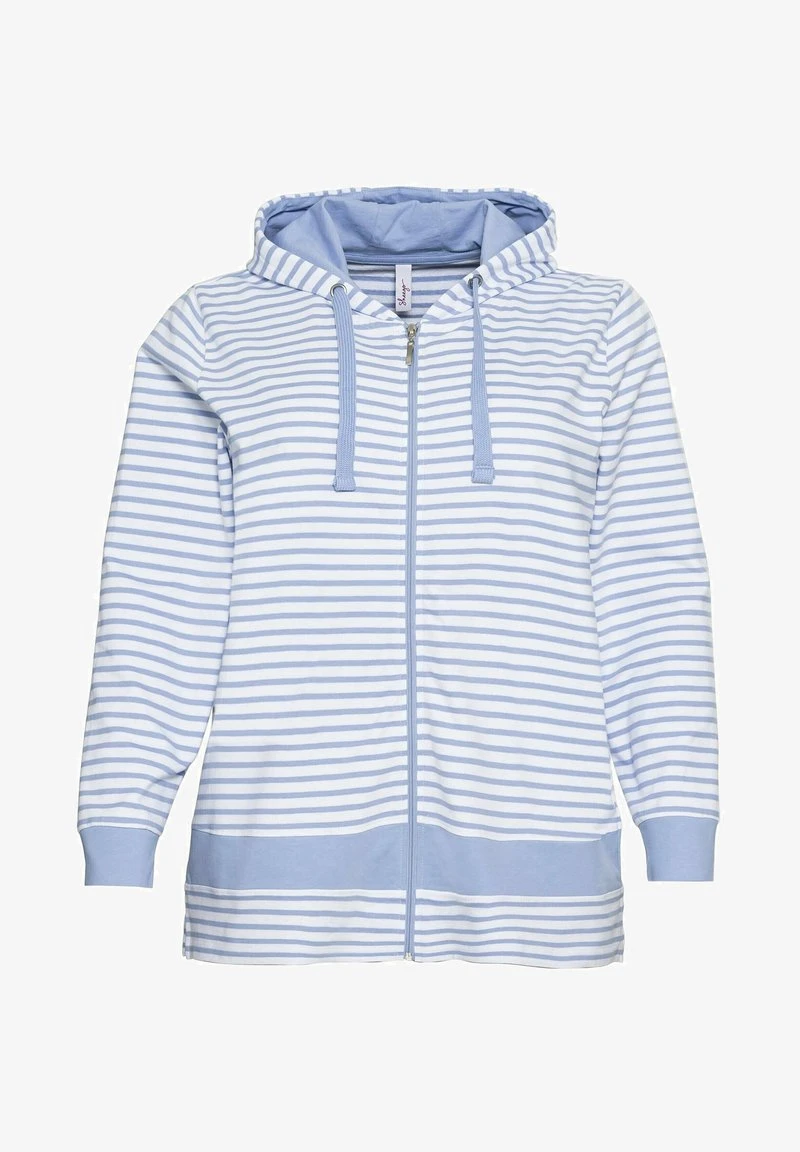Sheego Sweatjacke - Mittelblau Gestreift 7 Sheego Sweatjacke - Mittelblau Gestreift – Bild 5