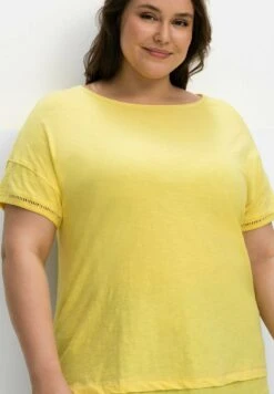 Sheego T-Shirt Basic - Gelb -Sheego e717a18c6c8f4fde98789a28720ec00b