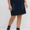 Sheego A-Linien-Rock - Blue Black Denim