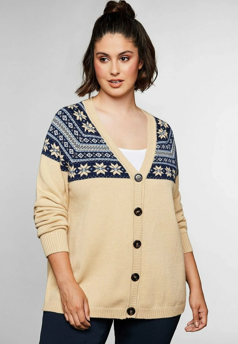 Sheego Strickjacke - Hellbeigefarben 3 Sheego Strickjacke - Hellbeigefarben