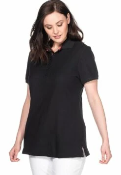 Sheego Poloshirt - Schwarz