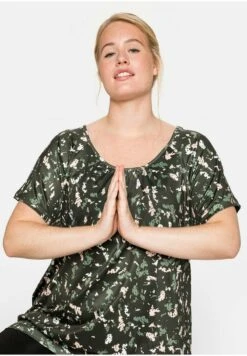 Sheego T-Shirt Print - Dunkeloliv Bedruckt -Sheego eef344e7f5e4437aac96a9a08ff1cef1