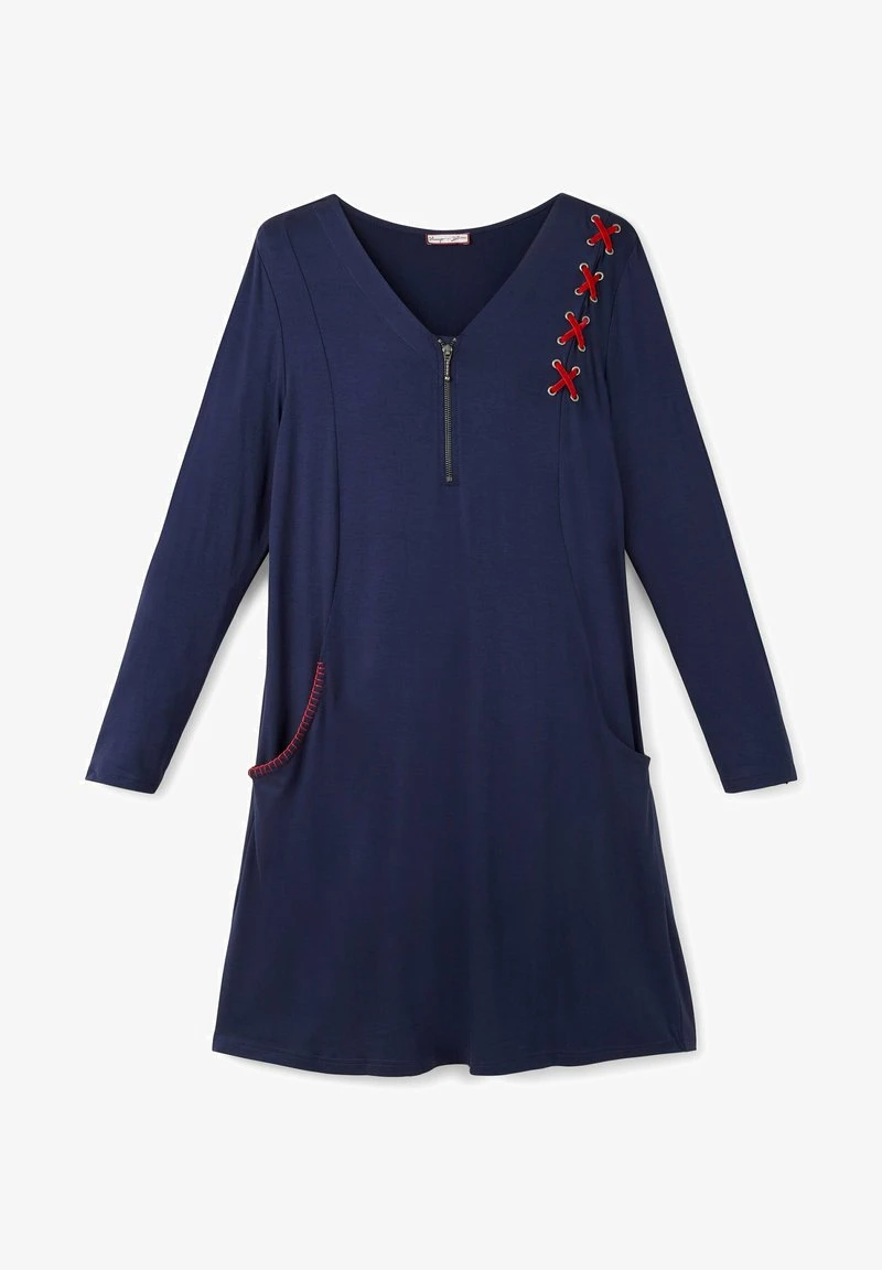 Sheego Jerseykleid - Marine 7 Sheego Jerseykleid - Marine – Bild 5