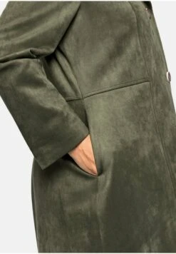 Sheego Klassischer Mantel - Dunkeloliv -Sheego f339e96a58ce4bccbd575a1554ff523f