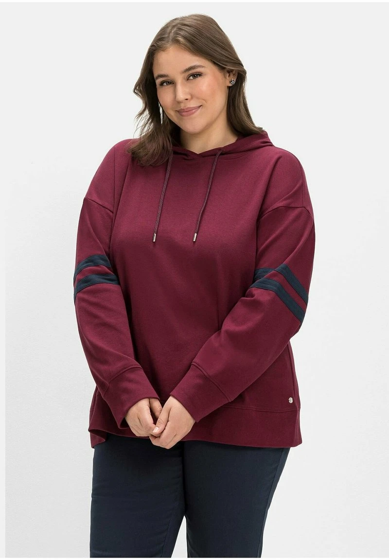 Sheego Kapuzenpullover - Weinrot 3 Sheego Kapuzenpullover - Weinrot