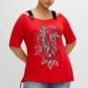 Sheego T-Shirt Print - Mohnrot Bedruckt