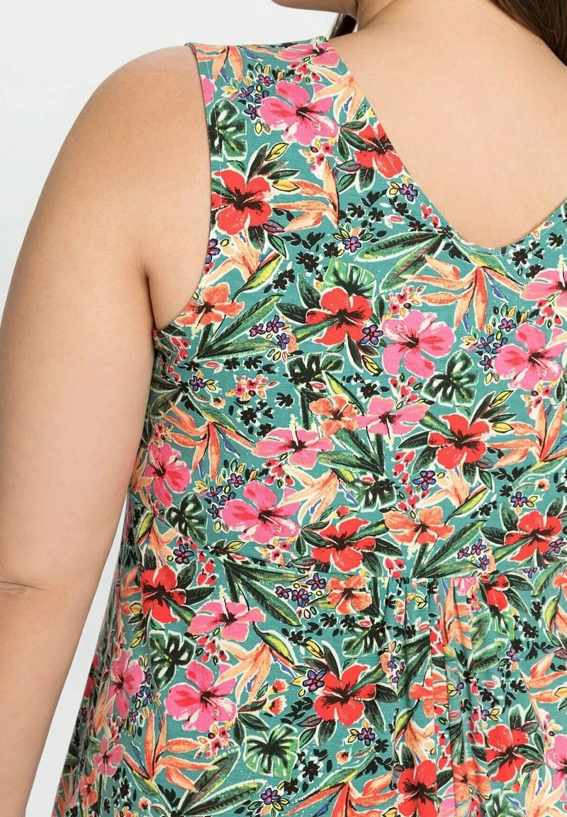 Sheego Jerseykleid - Petrol Bedruckt 5 Sheego Jerseykleid - Petrol Bedruckt – Bild 3