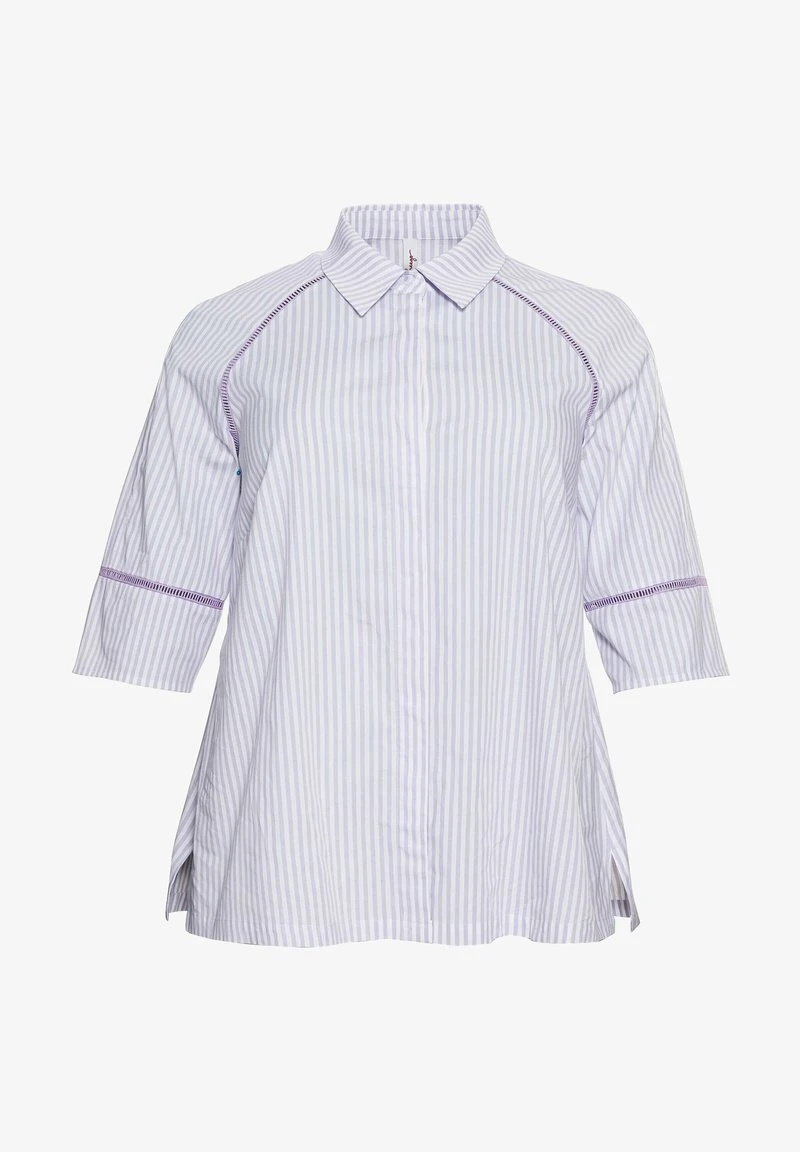 Sheego Hemdbluse - Lavendel Gestreift 7 Sheego Hemdbluse - Lavendel Gestreift – Bild 5