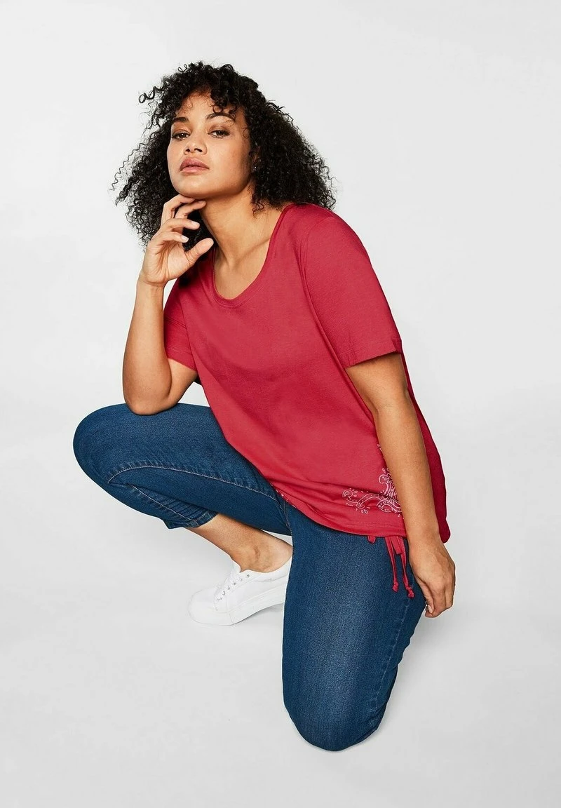 Sheego T-Shirt Print - Mohnrot 4 Sheego T-Shirt Print - Mohnrot – Bild 2