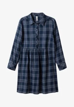 Sheego Blusenkleid - Nachtblau Kariert -Sheego fd6447123739487eb19ed710e2b236c8