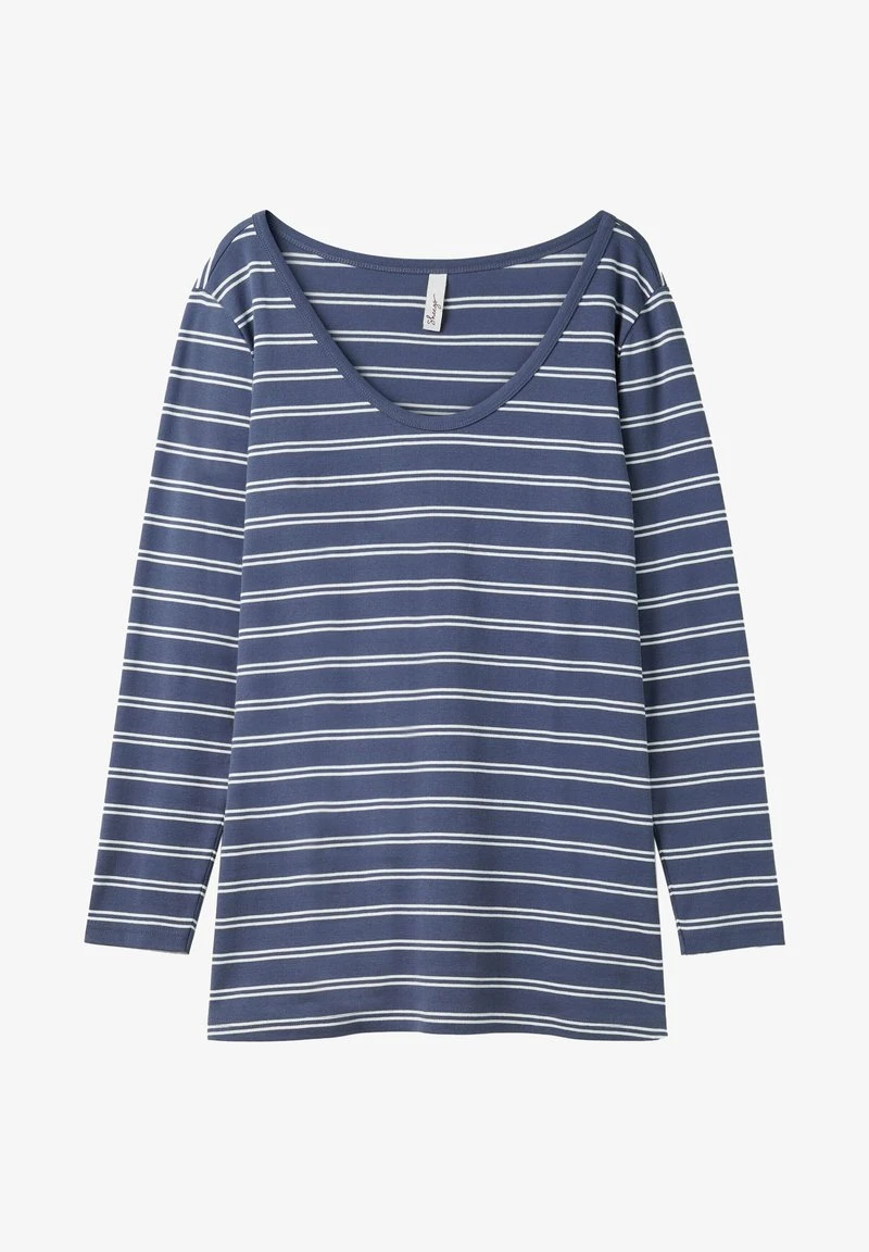 Sheego Langarmshirt - Indigo Weiß 7 Sheego Langarmshirt - Indigo Weiß – Bild 5