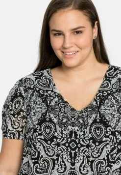 Sheego Bluse - Black/ White -Sheego ff57359007a94b7dbec2e805e89af434